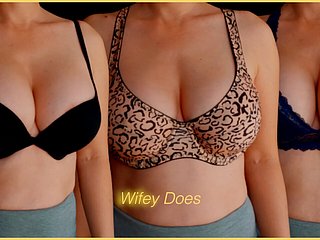 Wifey tries surpassing different bras be expeditious for your distraction - PART 1